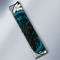 Personalised Cook Islands Penrhyn Atoll Auto Sun Shade Tiare Maori Polynesian Waves Tattoo LT14 - Polynesian Pride