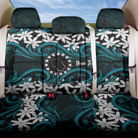 Personalised Cook Islands Penrhyn Atoll Back Car Seat Cover Tiare Maori Polynesian Waves Tattoo LT14 One Size Blue - Polynesian Pride