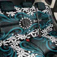 Personalised Cook Islands Penrhyn Atoll Back Car Seat Cover Tiare Maori Polynesian Waves Tattoo LT14 - Polynesian Pride