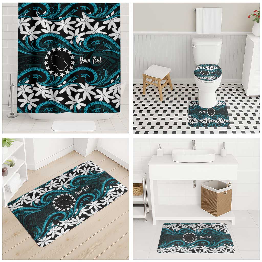 Personalised Cook Islands Penrhyn Atoll Bathroom Set Tiare Maori Polynesian Waves Tattoo LT14 - Polynesian Pride