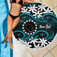 Personalised Cook Islands Penrhyn Atoll Beach Blanket Tiare Maori Polynesian Waves Tattoo LT14 - Polynesian Pride