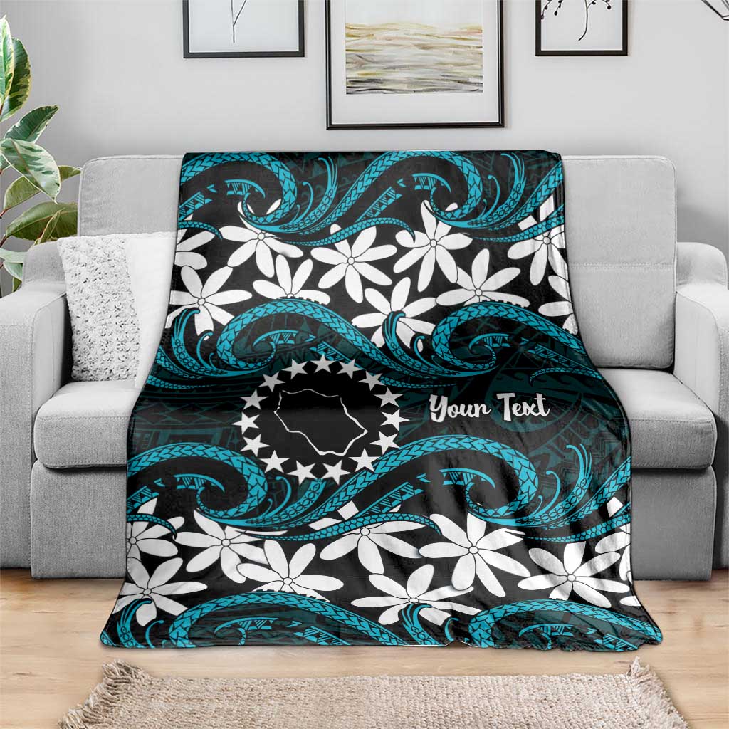 Personalised Cook Islands Penrhyn Atoll Blanket Tiare Maori Polynesian Waves Tattoo LT14 - Polynesian Pride