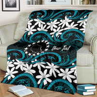 Personalised Cook Islands Penrhyn Atoll Blanket Tiare Maori Polynesian Waves Tattoo LT14 - Polynesian Pride