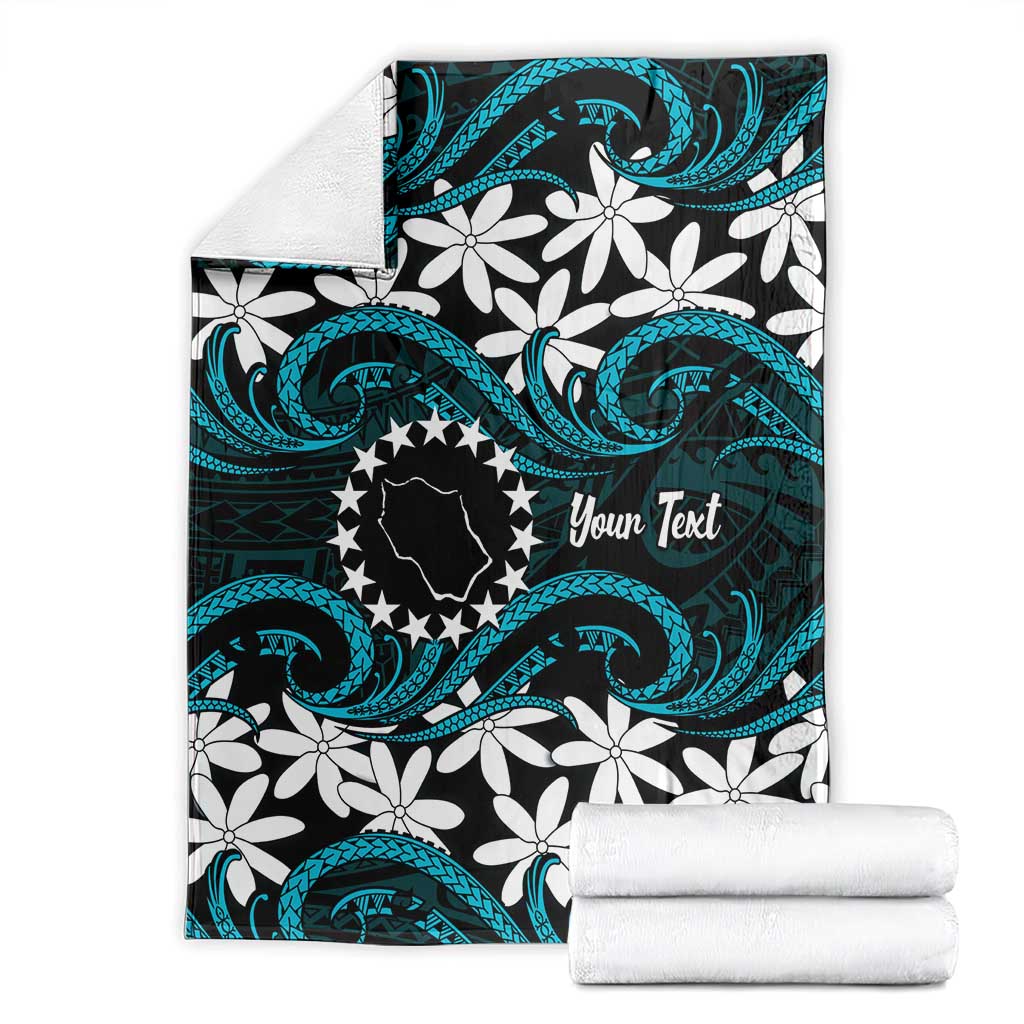 Personalised Cook Islands Penrhyn Atoll Blanket Tiare Maori Polynesian Waves Tattoo LT14 - Polynesian Pride