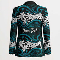 Personalised Cook Islands Penrhyn Atoll Blazer Tiare Maori Polynesian Waves Tattoo