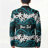 Personalised Cook Islands Penrhyn Atoll Blazer Tiare Maori Polynesian Waves Tattoo