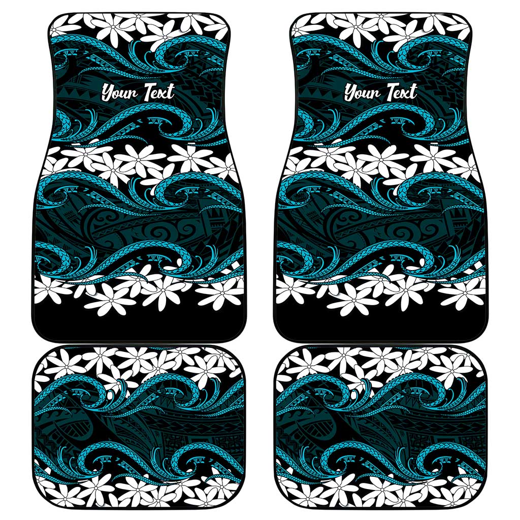Personalised Cook Islands Penrhyn Atoll Car Mats Tiare Maori Polynesian Waves Tattoo LT14 - Polynesian Pride