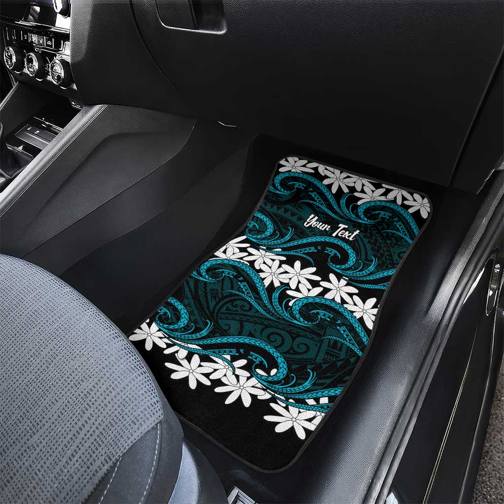 Personalised Cook Islands Penrhyn Atoll Car Mats Tiare Maori Polynesian Waves Tattoo LT14 - Polynesian Pride