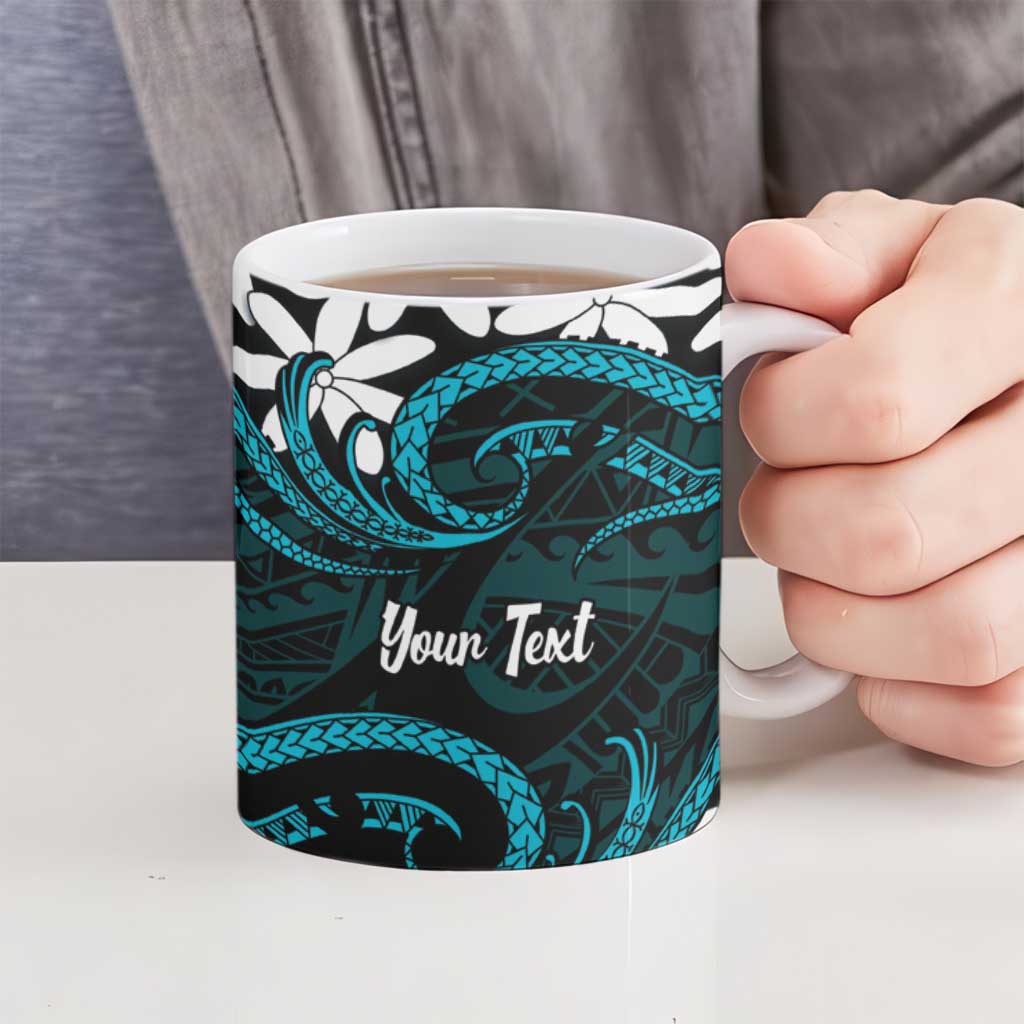 Personalised Cook Islands Penrhyn Atoll Ceramic Mug Tiare Maori Polynesian Waves Tattoo LT14 - Polynesian Pride
