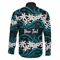 Personalised Cook Islands Penrhyn Atoll Family Matching Long Sleeve Bodycon Dress and Hawaiian Shirt Tiare Maori Polynesian Waves Tattoo