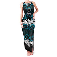 Personalised Cook Islands Penrhyn Atoll Family Matching Tank Maxi Dress and Hawaiian Shirt Tiare Maori Polynesian Waves Tattoo