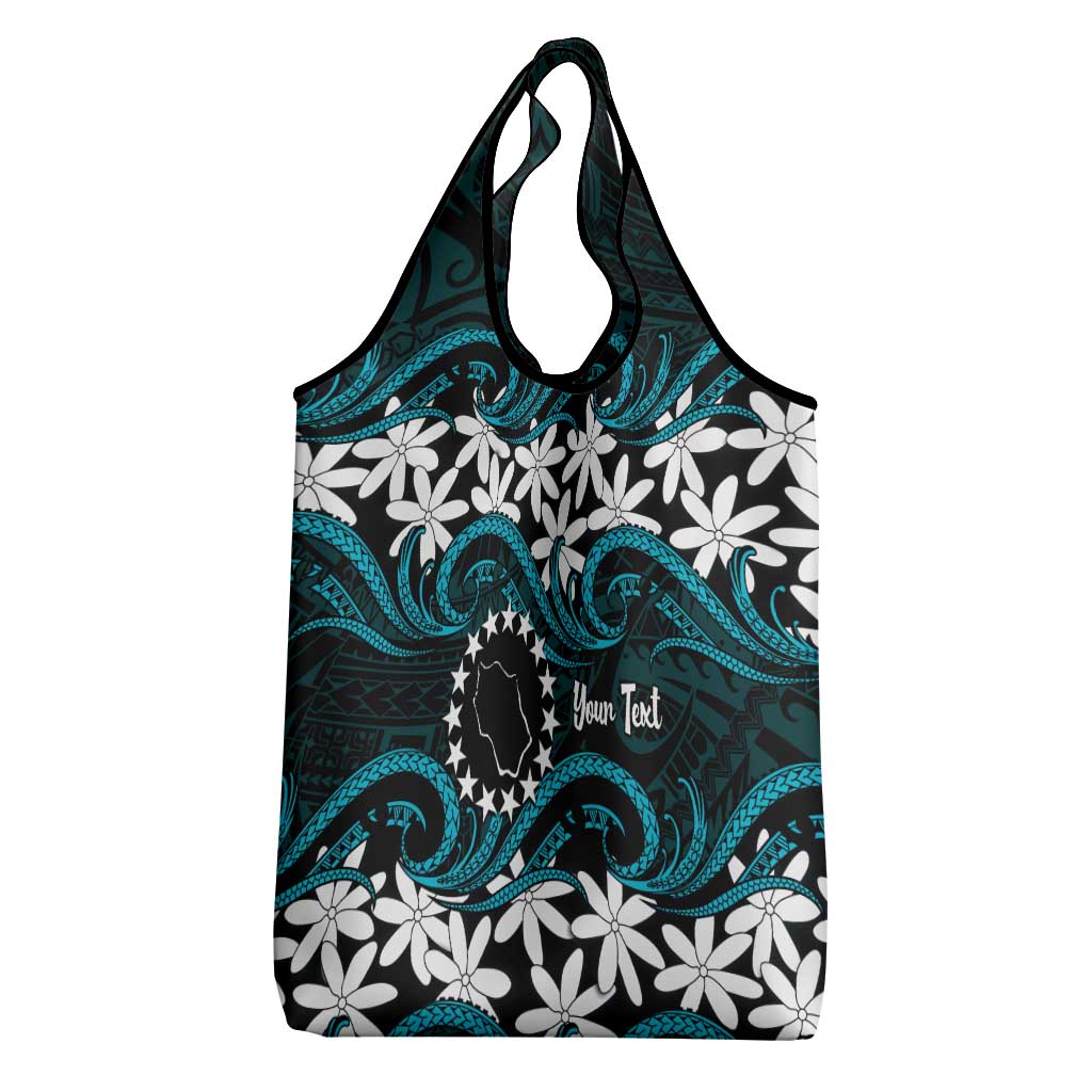 Personalised Cook Islands Penrhyn Atoll Grocery Bag Tiare Maori Polynesian Waves Tattoo LT14 - Polynesian Pride