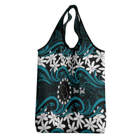 Personalised Cook Islands Penrhyn Atoll Grocery Bag Tiare Maori Polynesian Waves Tattoo LT14 - Polynesian Pride