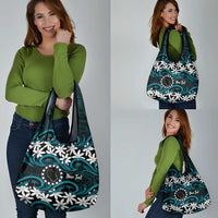 Personalised Cook Islands Penrhyn Atoll Grocery Bag Tiare Maori Polynesian Waves Tattoo LT14 - Polynesian Pride