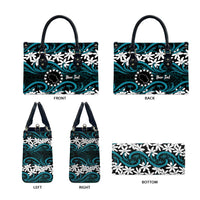 Personalised Cook Islands Penrhyn Atoll Leather Bag Tiare Maori Polynesian Waves Tattoo LT14 - Polynesian Pride