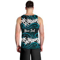 Personalised Cook Islands Penrhyn Atoll Men Tank Top Tiare Maori Polynesian Waves Tattoo LT14 - Polynesian Pride