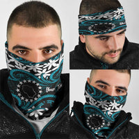 Personalised Cook Islands Penrhyn Atoll Neck Gaiter Tiare Maori Polynesian Waves Tattoo LT14 - Polynesian Pride