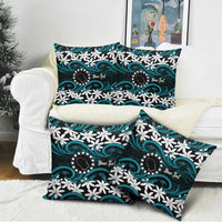 Personalised Cook Islands Penrhyn Atoll Pillow Cover Tiare Maori Polynesian Waves Tattoo LT14 - Polynesian Pride