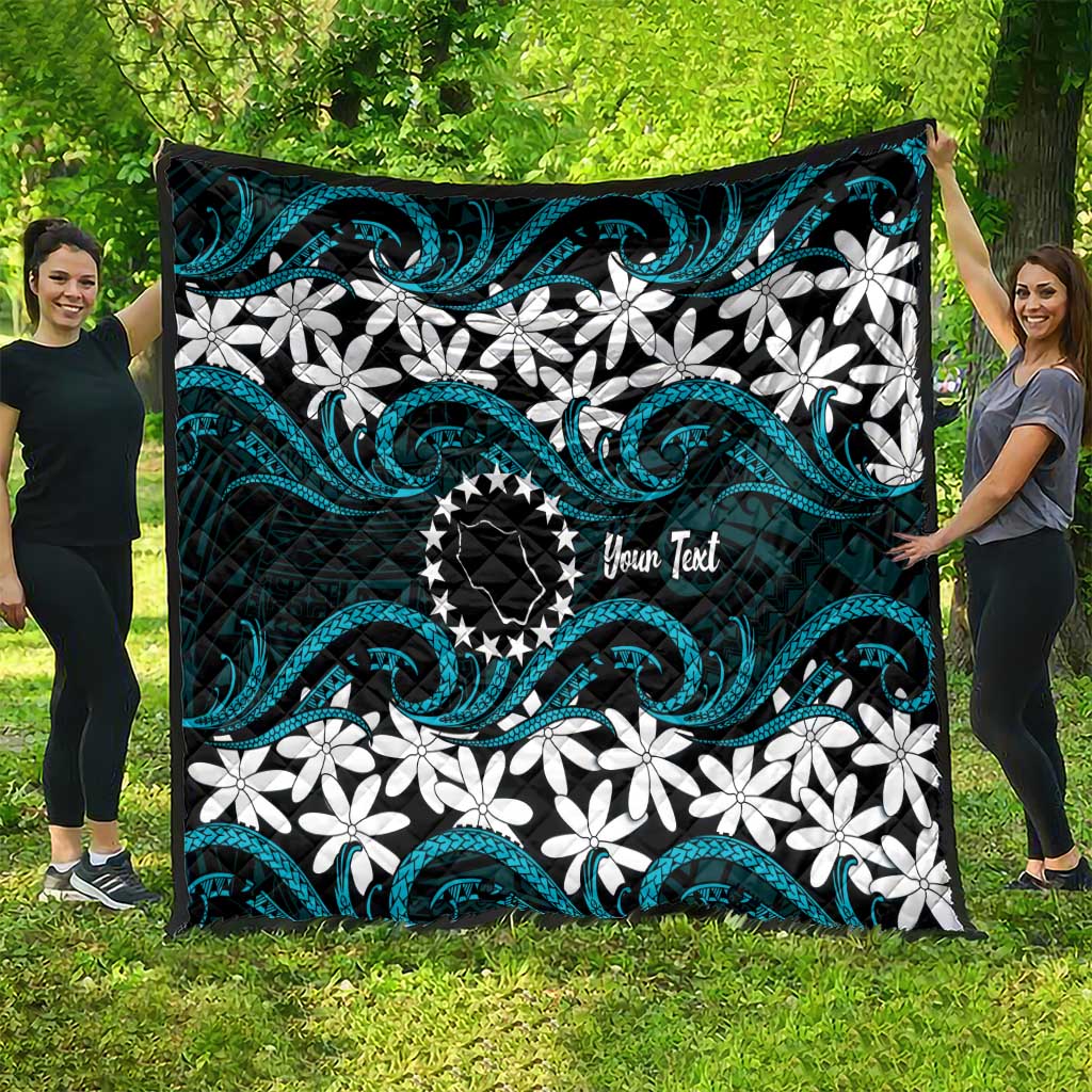 Personalised Cook Islands Penrhyn Atoll Quilt Tiare Maori Polynesian Waves Tattoo LT14 - Polynesian Pride