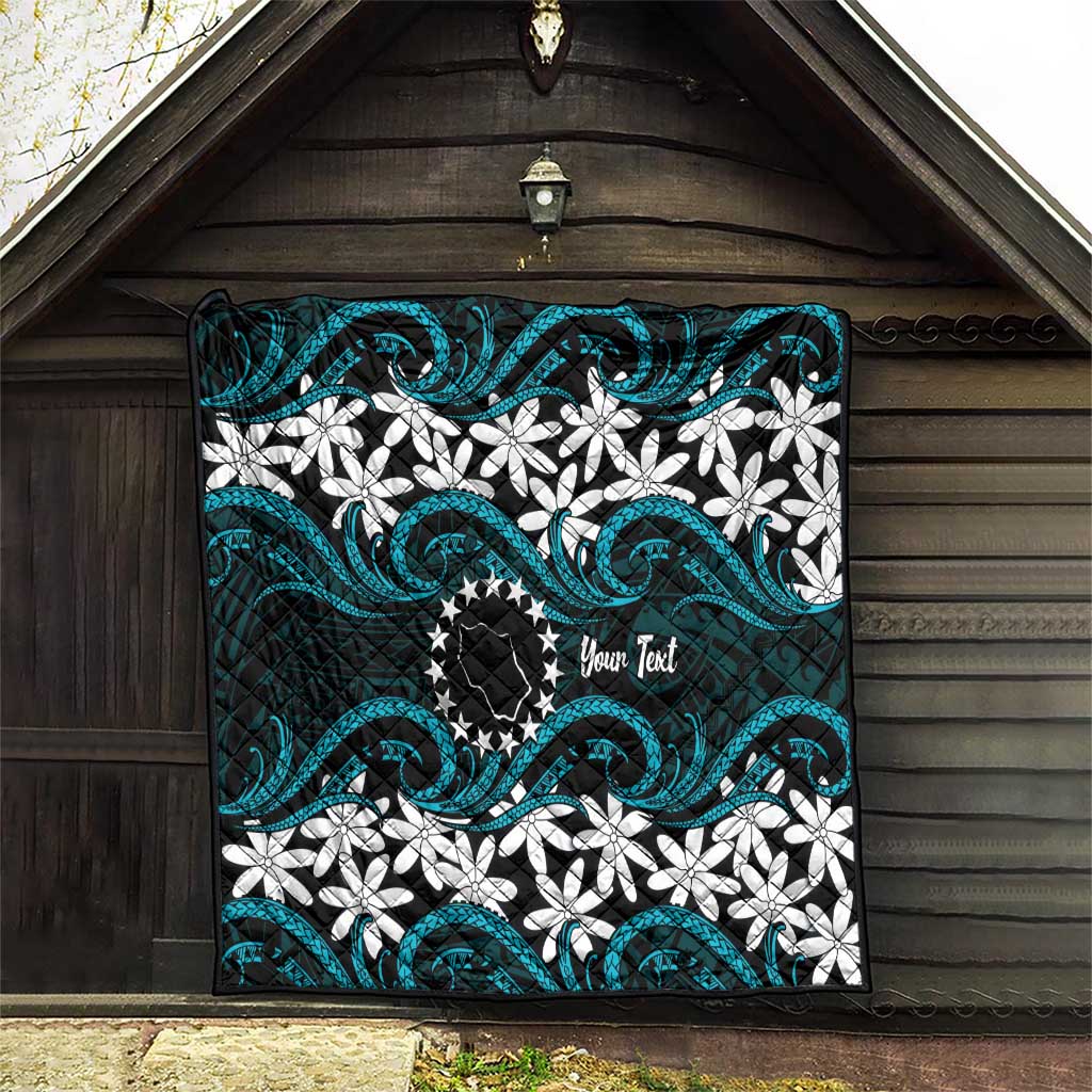 Personalised Cook Islands Penrhyn Atoll Quilt Tiare Maori Polynesian Waves Tattoo LT14 - Polynesian Pride