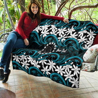 Personalised Cook Islands Penrhyn Atoll Quilt Tiare Maori Polynesian Waves Tattoo LT14 - Polynesian Pride