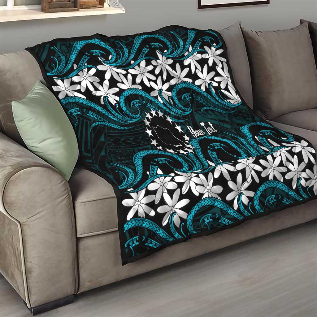Personalised Cook Islands Penrhyn Atoll Quilt Tiare Maori Polynesian Waves Tattoo LT14 - Polynesian Pride