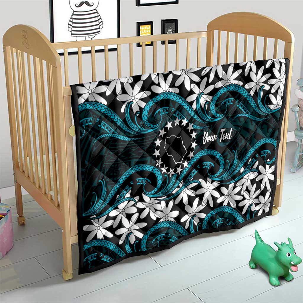 Personalised Cook Islands Penrhyn Atoll Quilt Tiare Maori Polynesian Waves Tattoo LT14 - Polynesian Pride