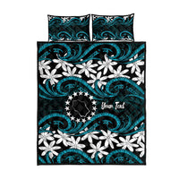 Personalised Cook Islands Penrhyn Atoll Quilt Bed Set Tiare Maori Polynesian Waves Tattoo LT14 - Polynesian Pride