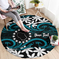 Personalised Cook Islands Penrhyn Atoll Round Carpet Tiare Maori Polynesian Waves Tattoo LT14 - Polynesian Pride