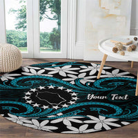 Personalised Cook Islands Penrhyn Atoll Round Carpet Tiare Maori Polynesian Waves Tattoo LT14 - Polynesian Pride