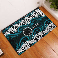 Personalised Cook Islands Penrhyn Atoll Rubber Doormat Tiare Maori Polynesian Waves Tattoo LT14 - Polynesian Pride