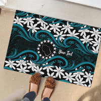 Personalised Cook Islands Penrhyn Atoll Rubber Doormat Tiare Maori Polynesian Waves Tattoo LT14 - Polynesian Pride