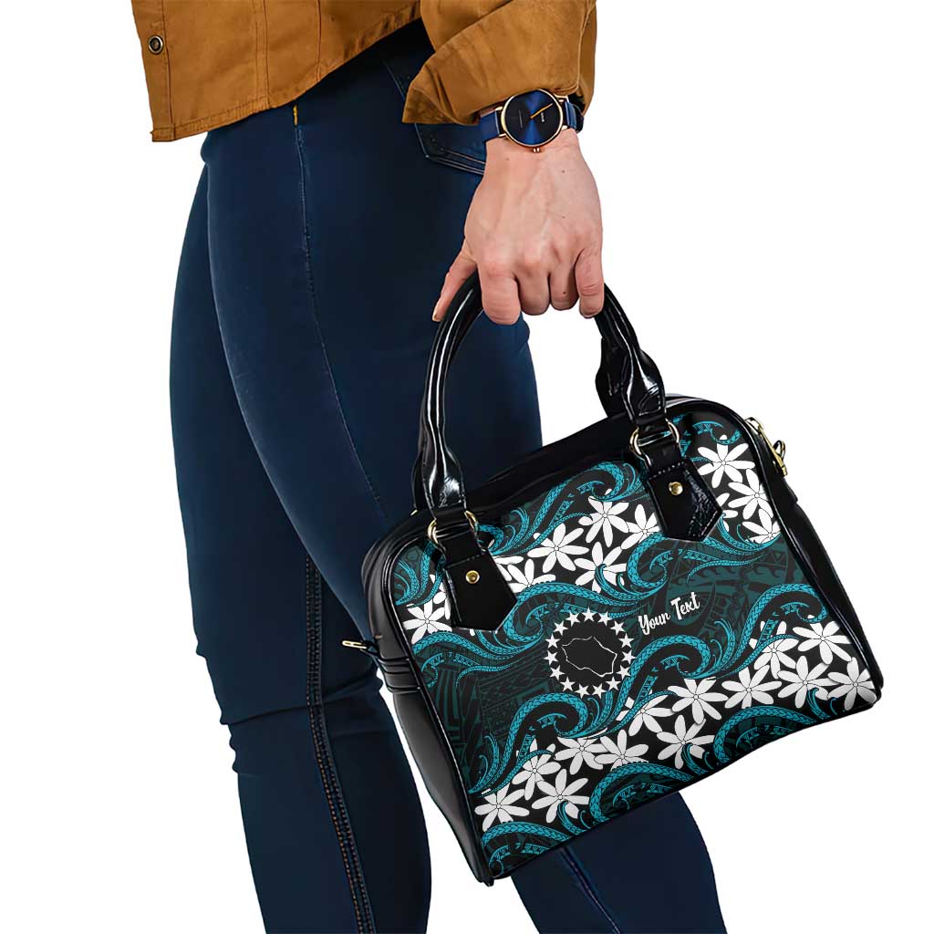 Personalised Cook Islands Penrhyn Atoll Shoulder Handbag Tiare Maori Polynesian Waves Tattoo LT14 - Polynesian Pride