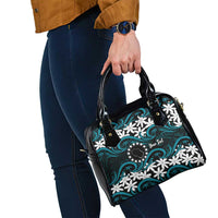 Personalised Cook Islands Penrhyn Atoll Shoulder Handbag Tiare Maori Polynesian Waves Tattoo LT14 - Polynesian Pride