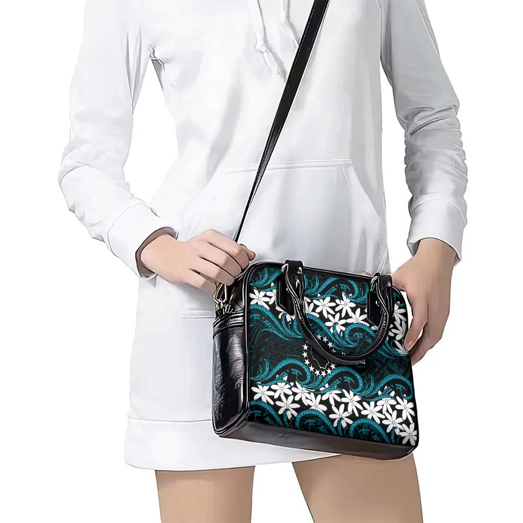 Personalised Cook Islands Penrhyn Atoll Shoulder Handbag Tiare Maori Polynesian Waves Tattoo LT14 - Polynesian Pride