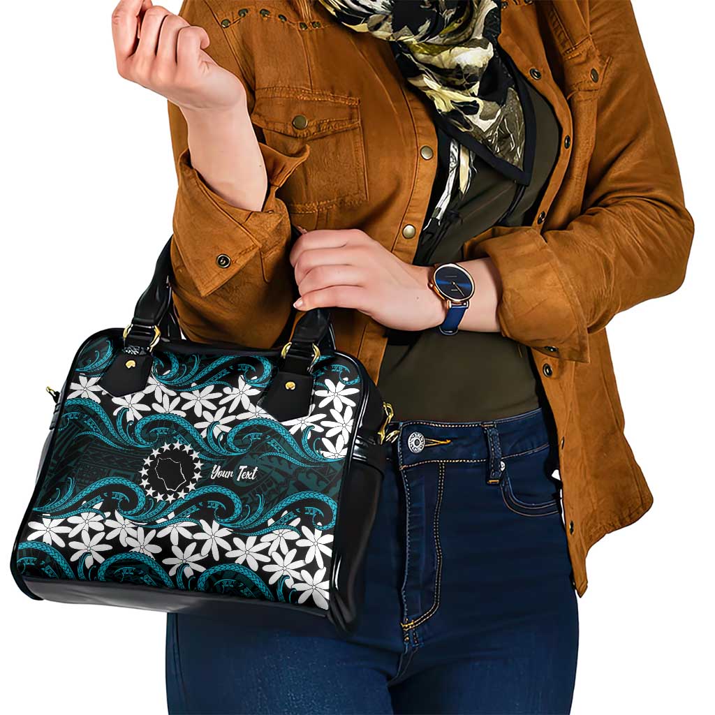 Personalised Cook Islands Penrhyn Atoll Shoulder Handbag Tiare Maori Polynesian Waves Tattoo LT14 - Polynesian Pride