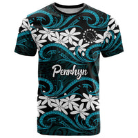 Personalised Cook Islands Penrhyn Atoll T Shirt Tiare Maori Polynesian Waves Tattoo LT14 Blue - Polynesian Pride