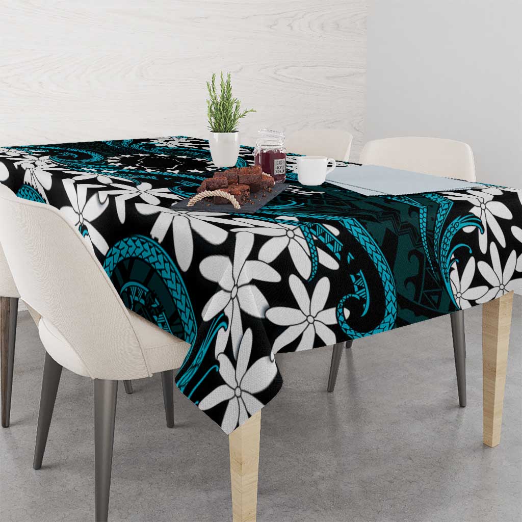Personalised Cook Islands Penrhyn Atoll Tablecloth Tiare Maori Polynesian Waves Tattoo LT14 - Polynesian Pride