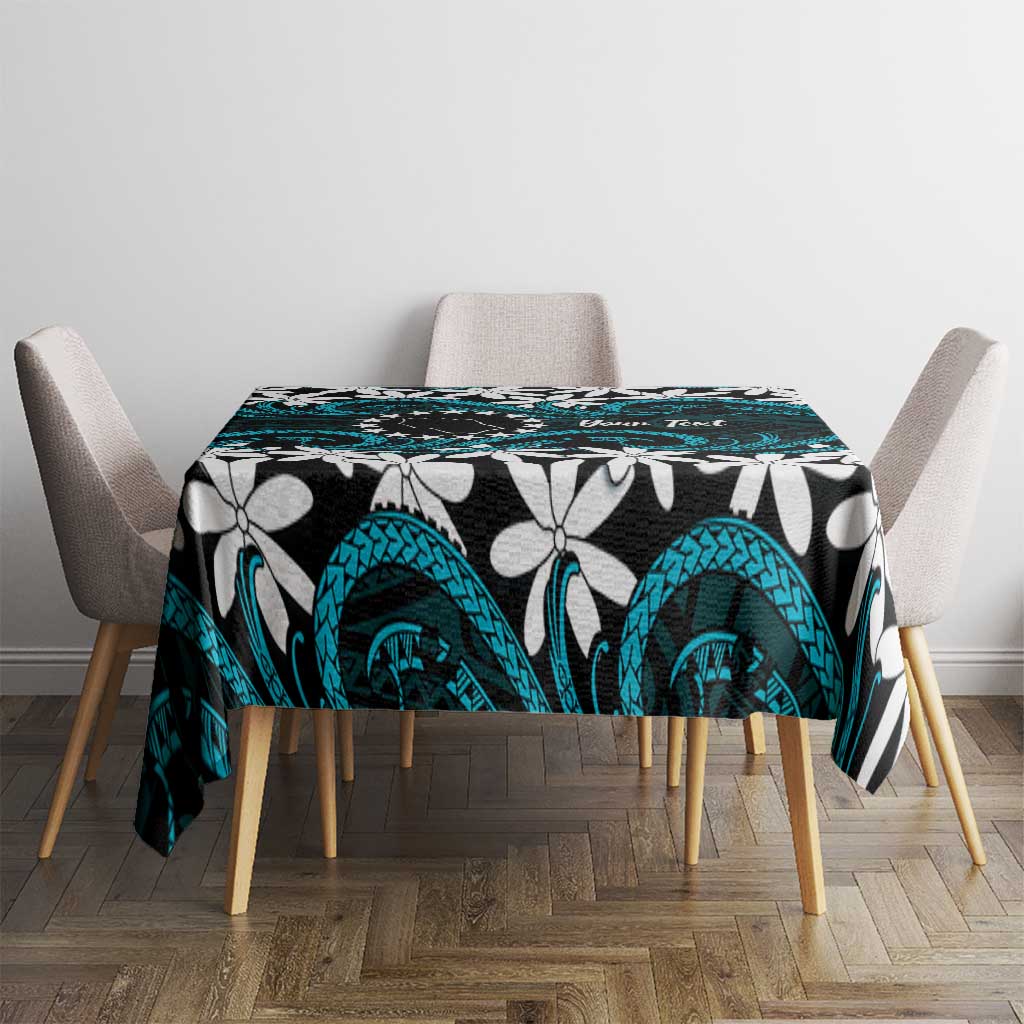 Personalised Cook Islands Penrhyn Atoll Tablecloth Tiare Maori Polynesian Waves Tattoo LT14 - Polynesian Pride