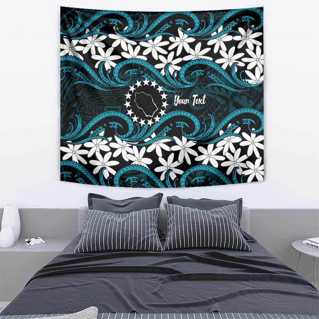 Personalised Cook Islands Penrhyn Atoll Tapestry Tiare Maori Polynesian Waves Tattoo LT14 - Polynesian Pride