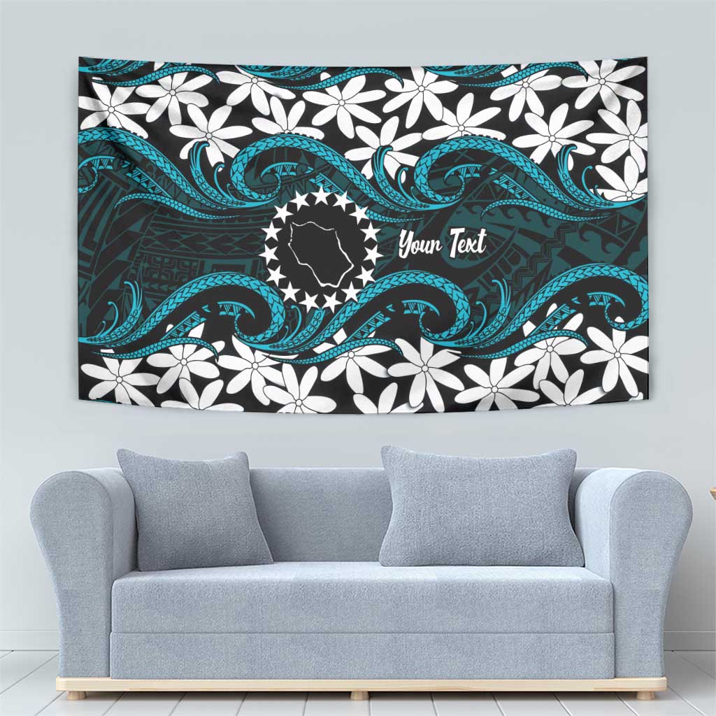 Personalised Cook Islands Penrhyn Atoll Tapestry Tiare Maori Polynesian Waves Tattoo LT14 - Polynesian Pride