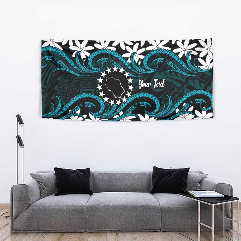 Personalised Cook Islands Penrhyn Atoll Tapestry Tiare Maori Polynesian Waves Tattoo LT14 - Polynesian Pride