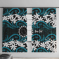 Personalised Cook Islands Penrhyn Atoll Window Curtain Tiare Maori Polynesian Waves Tattoo