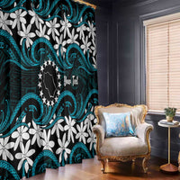 Personalised Cook Islands Penrhyn Atoll Window Curtain Tiare Maori Polynesian Waves Tattoo