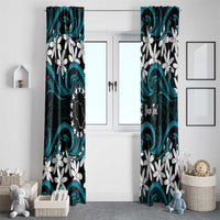 Personalised Cook Islands Penrhyn Atoll Window Curtain Tiare Maori Polynesian Waves Tattoo