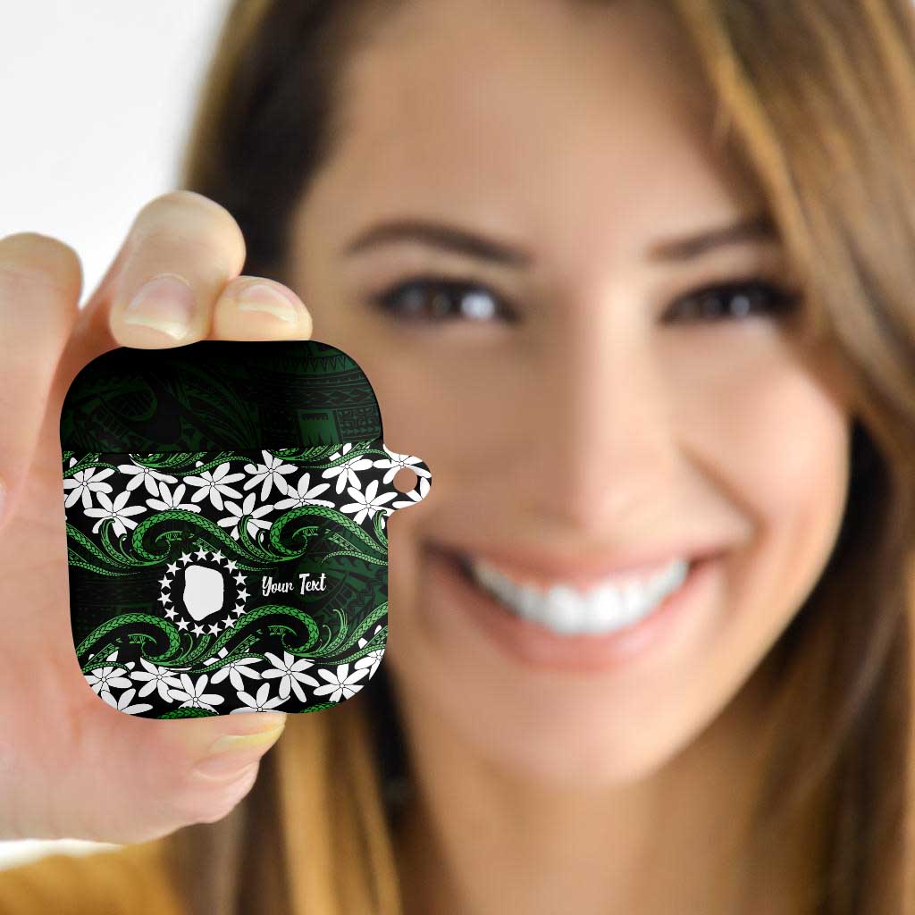 Personalised Cook Islands Mitiaro AirPods Case Tiare Maori Polynesian Waves Tattoo LT14 - Polynesian Pride