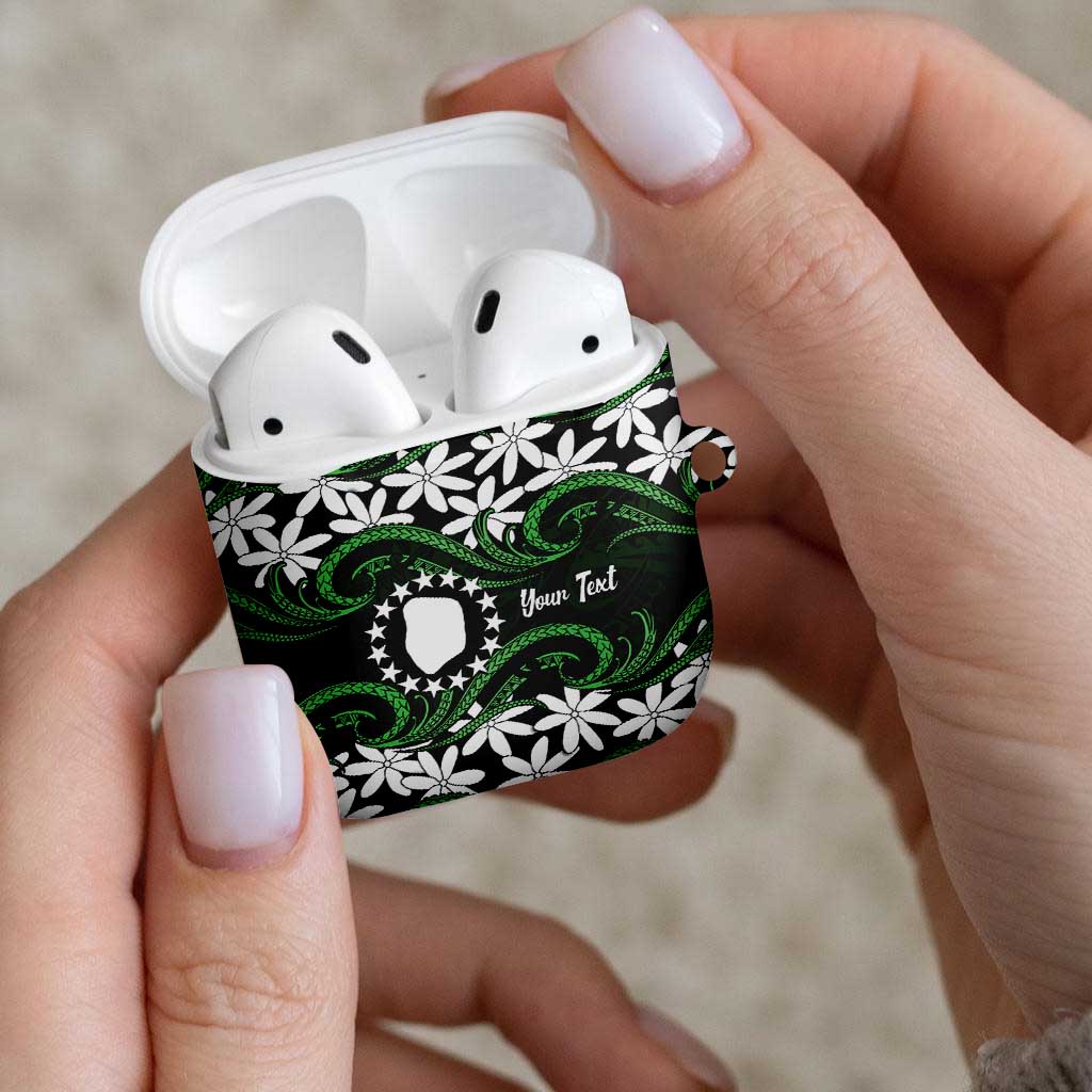 Personalised Cook Islands Mitiaro AirPods Case Tiare Maori Polynesian Waves Tattoo LT14 - Polynesian Pride