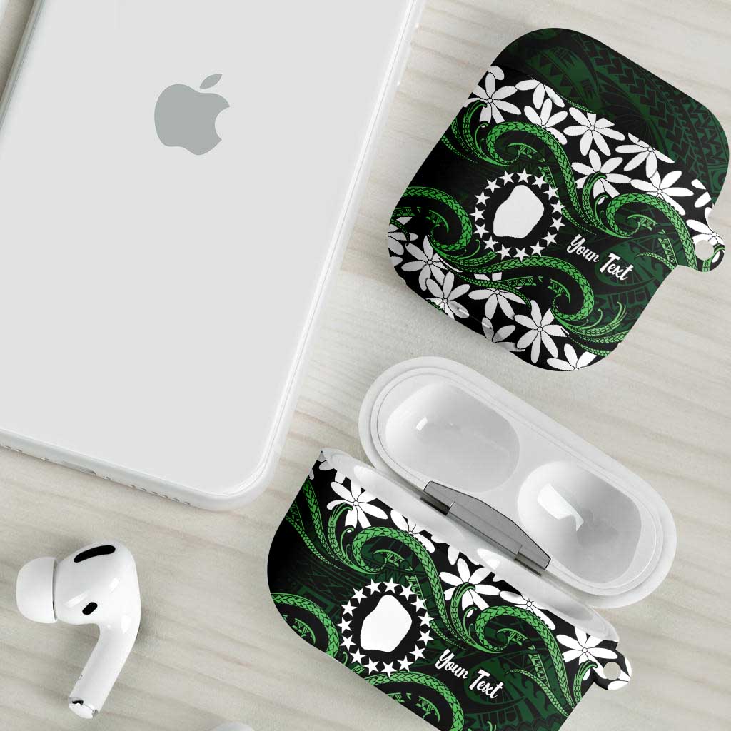 Personalised Cook Islands Mitiaro AirPods Case Tiare Maori Polynesian Waves Tattoo LT14 - Polynesian Pride