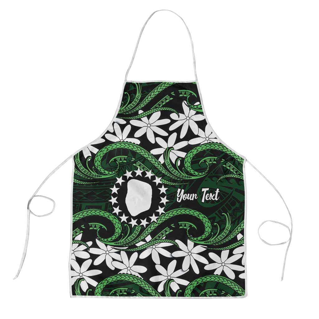 Personalised Cook Islands Mitiaro Apron Tiare Maori Polynesian Waves Tattoo LT14 Green - Polynesian Pride
