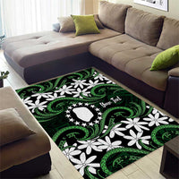 Personalised Cook Islands Mitiaro Area Rug Tiare Maori Polynesian Waves Tattoo LT14 - Polynesian Pride